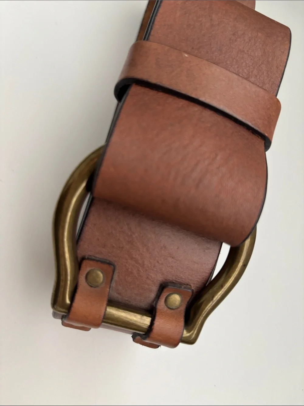 Banana Republic XS Classic Brown Leather Belt with Antiqued Brass Buckle
